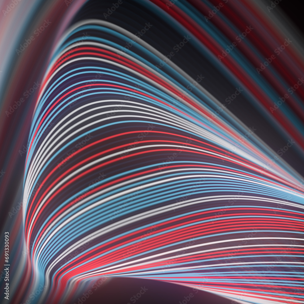 Poster Colorful background with wave pattern. 3d rendering digital illustration