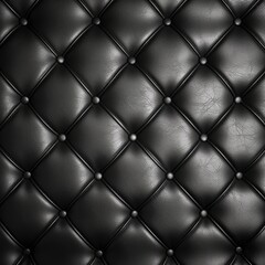 Black leather upholstery. Leather luxury background with stitching.