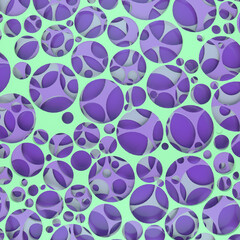 Colorful background of purple areas with holes arranged in a visually appealing pattern. 3d rendering illustration