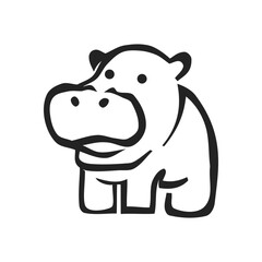 Hippopotamus Logo template Isolated. Brand Identity. Icon Abstract Vector graphic