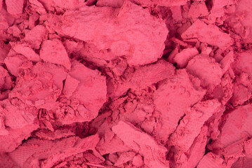Broken blush, macro photo, backdrop.