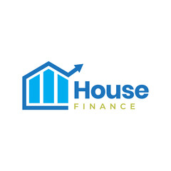 finance house business growth modern colored logo design vector icon illustration