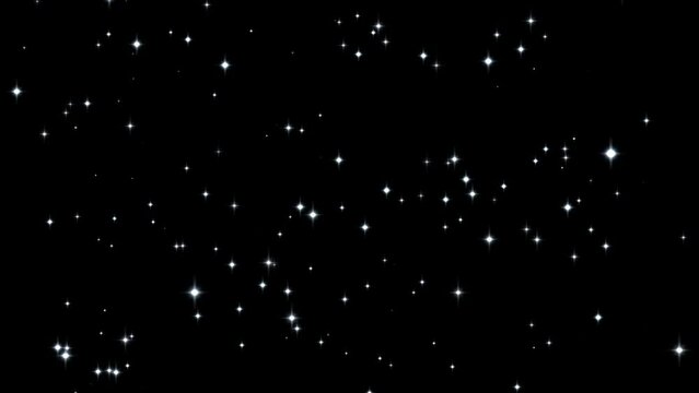 4K Seamless loop wish star particles glow slow  background Animated 