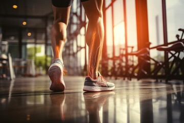 Injuries, ankle pain after training, running, exercising in the gym I feel a lot of pain health care - obrazy, fototapety, plakaty