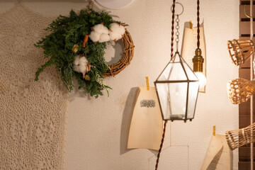 クリスマスリースと北欧のインテリア