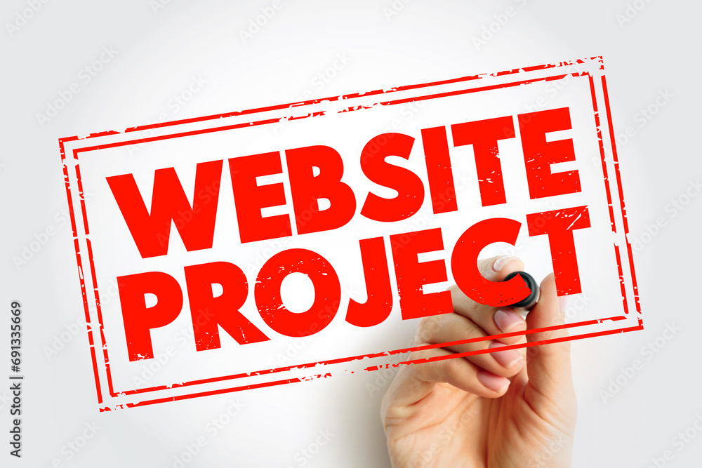 Poster website project text concept stamp for presentations and reports