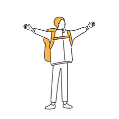 一人旅を楽しむ男性