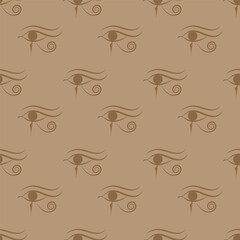 Eye of Horus seamless pattern. Egyptian vector illustration.