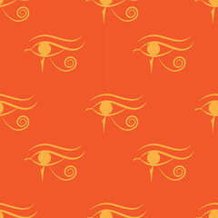 Eye of Horus seamless pattern. Egyptian vector illustration.