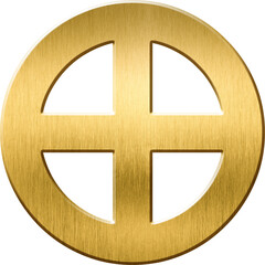 Realgar (Arsenic Sulfide) Alchemical Symbol in Gold - Representing Toxicity, Transformation, and Mystery, Ideal for Cautionary and Mysterious Themes
