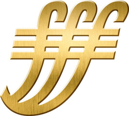 Carbonate of Copper Alchemical Symbol in Gold - Depicting Energy Flow, Healing, and Creativity, Ideal for Artistic and Energetic Themes
