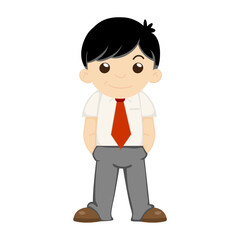 set of male work poses illustration