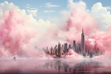 New york city fuzz peach color of the year 2024 illustration
