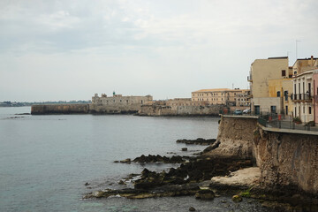 Fototapeta na wymiar The Castle Maniace and old town of Syracuse, Sicily, Italy 