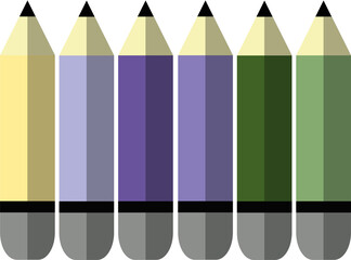 pencils isolated on white background