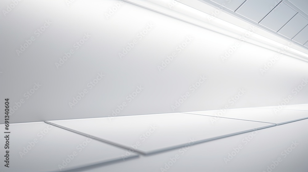 Poster a wavy wall with a light on it. the light is shining on the wall, creating a soft, diffused glow.