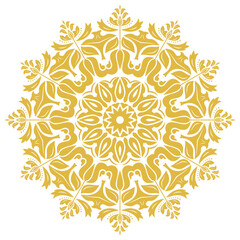 Elegant vintage vector ornament in classic style. Abstract traditional ornament with oriental elements. Classic vintage round golden pattern