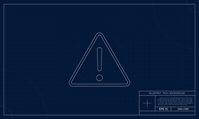 Innovative blueprint-style alert illustration background.