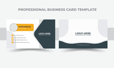 Professional Business Card Template Design with Image Holder. Modern Presentation Card Horizontal Simple, clean template vector design.