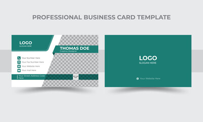 Visiting card, business card template Design with an image holder, layout in rectangle size.