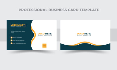 Professional minimalist business card layout and double-sided business card design.