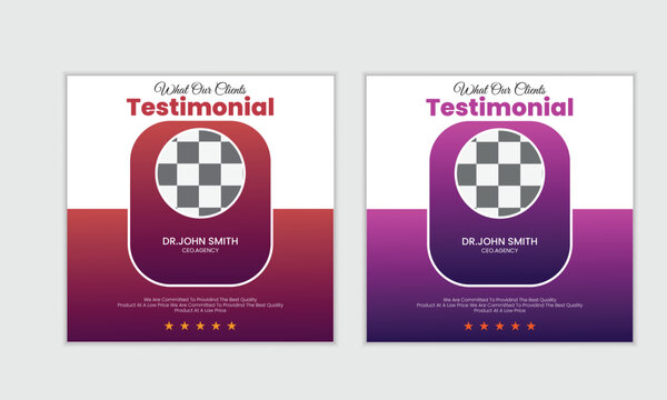 customer feedback testimonial social media post or instagram post banner template