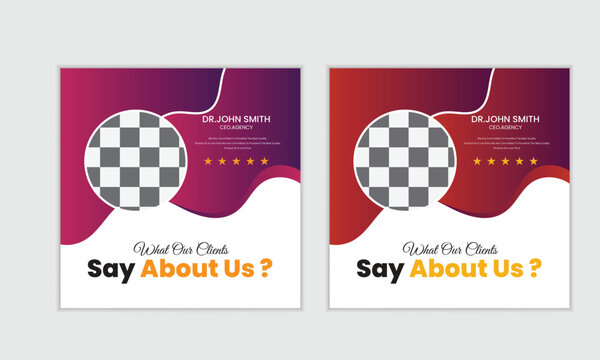customer feedback testimonial social media post or instagram post banner template
