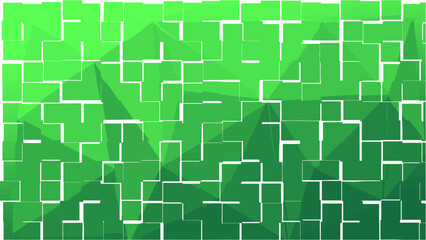 Obraz premium Abstract Green geometric wallpaper design art box texture. Box background with crack. Modern creative decorative Brick wall. Vector illustration