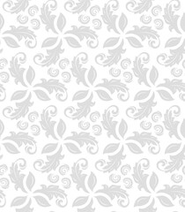 Floral vector ornament. Seamless abstract classic light background. Pattern with repeating floral elements. Ornament for wallpaper and packaging