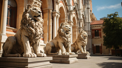 Lion statues Cathedral of Our Lady