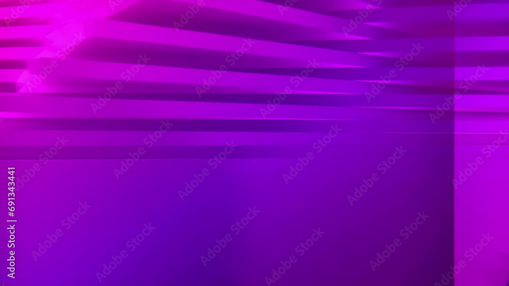 Aufkleber Purple abstract geometric background. 3d rendering loop animation 4K
