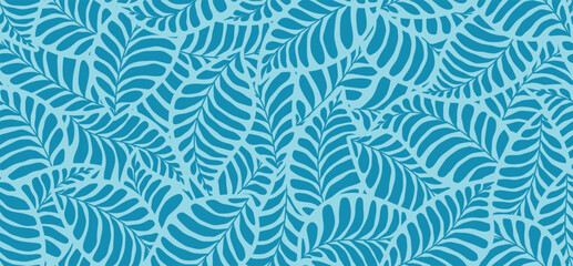 Vector seamless pattern with leaf. Light background. - obrazy, fototapety, plakaty