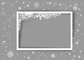 Christmas photo frame snow corner template