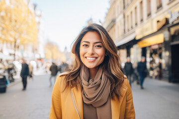 Fototapeta premium woman walking on the street