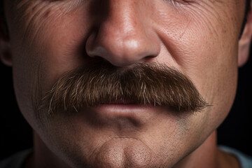 Obraz premium Thick mustache in face of middle-aged man