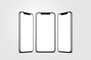 Realistic mobile mockup 3d rendering