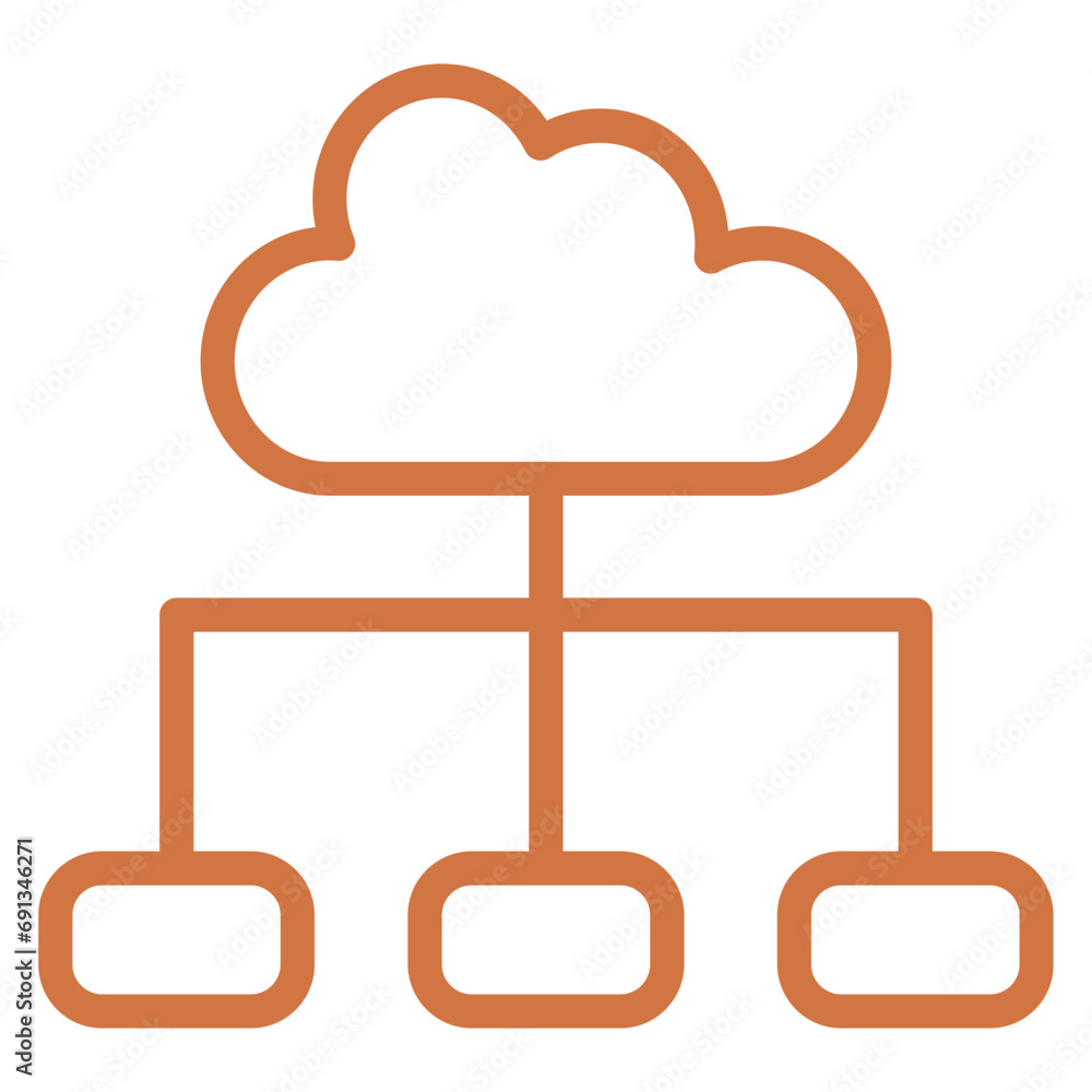 Poster vector design cloud connection icon style