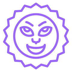 Vector Design Sun with Face Icon Style