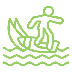 Vector Design Person Surfing Icon Style