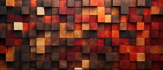 Bohemian Wooden Blocks in Earthy Reds and Oranges