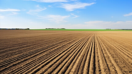 plowed field in spring