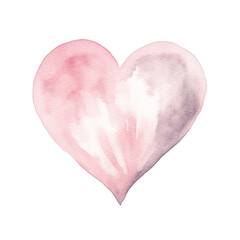 Watercolor illustration of heart element, Valentine concept.