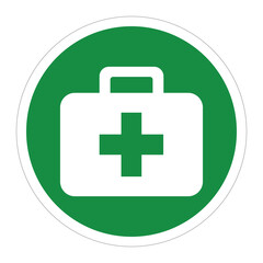 first aid kit circle symbol sign Vector illustration