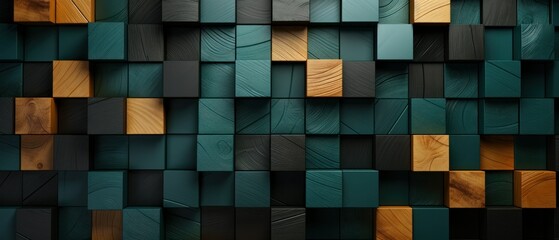 Jungle Green and Earthy Brown Wooden Blocks