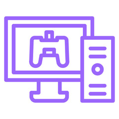 Vector Design Gaming Pc Icon Style