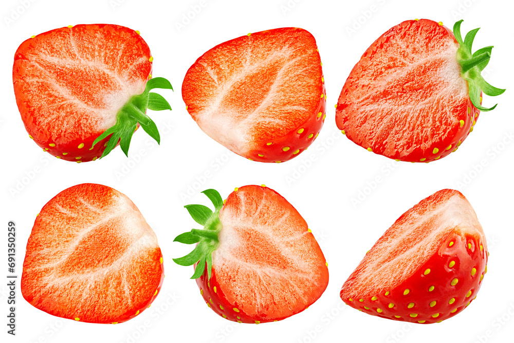 Wall mural strawberry isolated on white background, clipping path, full depth of field - Wall murals