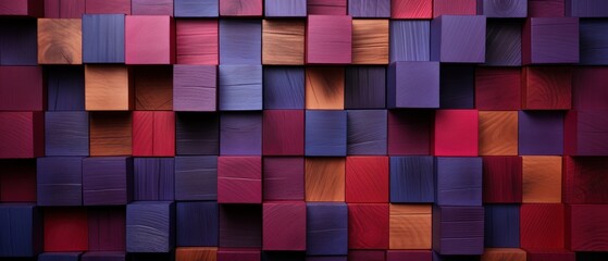 Saturated Red and Purple Wooden Blocks