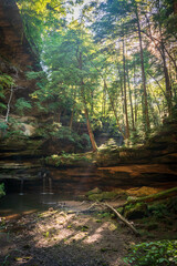 A Waterfall at Hocking Hills State Park in the Hocking Hills region of Hocking County, Ohio, United States