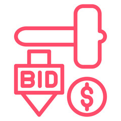 Vector Design Minimum Bid Auction Icon Style