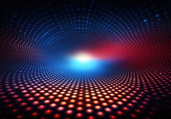 Abstract background with red, blue and white dots. Generative AI.